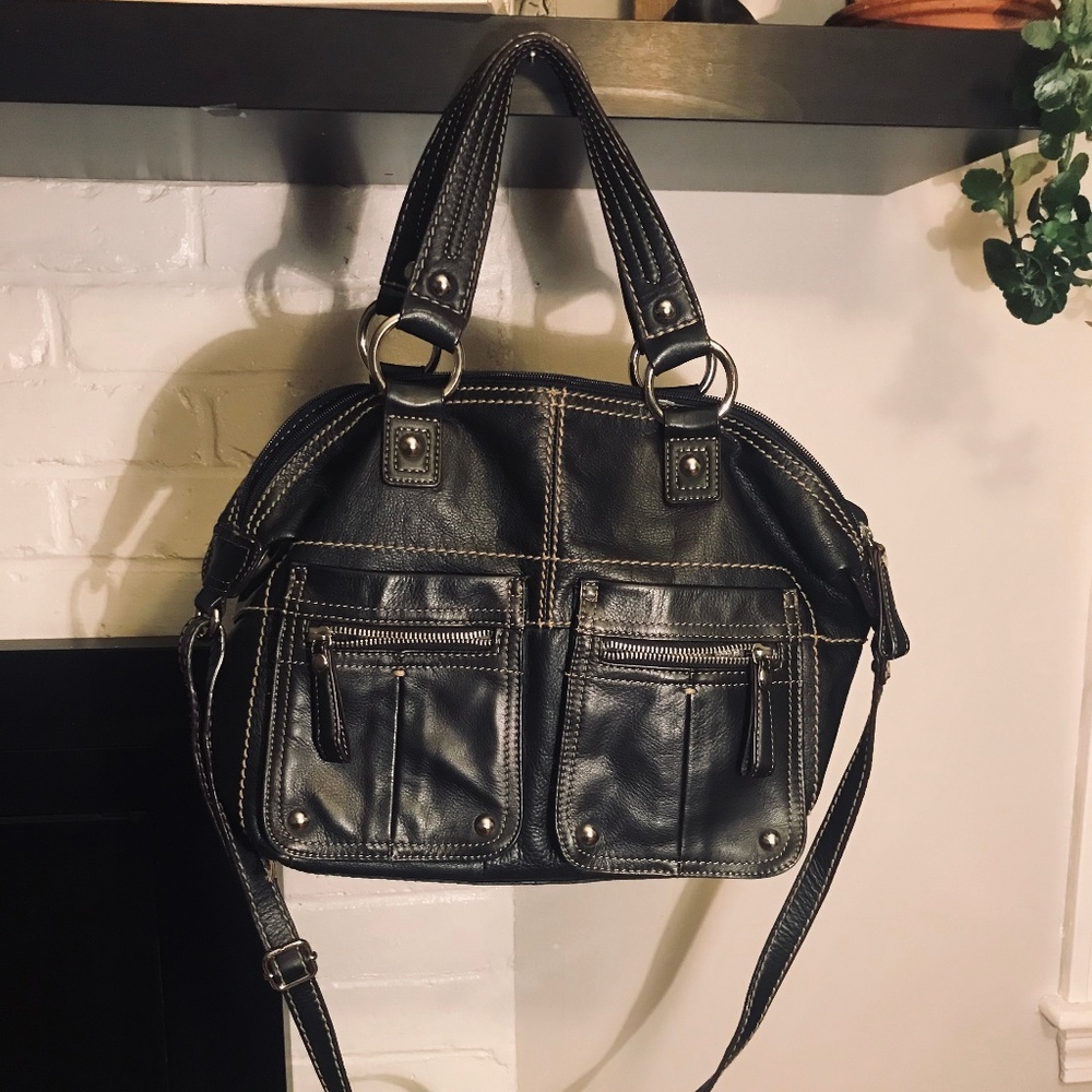 Tignanello Black Leather Bag